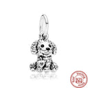 Sterling Silver Puppy Family Zircon Pendant For Dog Lovers Sterling Silver Puppy Family Zircon Pendant For Dog Lovers