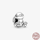 Sterling Silver Puppy Family Zircon Pendant For Dog Lovers Sterling Silver Puppy Family Zircon Pendant For Dog Lovers