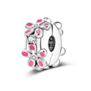 Daisy Sterling Silver Clip Charms With CZ Detailing Daisy Sterling Silver Clip Charms With CZ Detailing