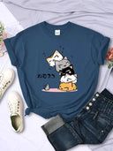 Sleeping Cats Stack T Shirt For Playful Feline Comfort Sleeping Cats Stack T Shirt For Playful Feline Comfort