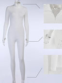 Street Chic Ribbed Jumpsuit With Trendy Letter Embroidery Street Chic Ribbed Jumpsuit With Trendy Letter Embroidery