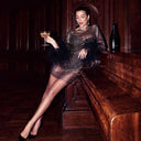 Party Sparkle Feathered Dress Shine at Events Women's Fashion Party Sparkle Feathered Dress Shine at Events Women's Fashion