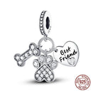 Pet Paw and Bone Charm Sterling Silver Bead Pandora Jewelry Pet Paw and Bone Charm Sterling Silver Bead Pandora Jewelry