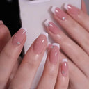Pink Butterfly Rhinestone Press On Acrylic Nails 24 Pieces Pink Butterfly Rhinestone Press On Acrylic Nails 24 Pieces