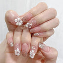Pink Butterfly Rhinestone Press On Acrylic Nails 24 Pieces Pink Butterfly Rhinestone Press On Acrylic Nails 24 Pieces