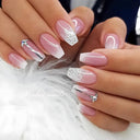 Pink Butterfly Rhinestone Press On Acrylic Nails 24 Pieces Pink Butterfly Rhinestone Press On Acrylic Nails 24 Pieces