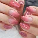 Pink Butterfly Rhinestone Press On Acrylic Nails 24 Pieces Pink Butterfly Rhinestone Press On Acrylic Nails 24 Pieces