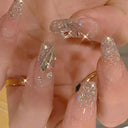 Pink Butterfly Rhinestone Press On Acrylic Nails 24 Pieces Pink Butterfly Rhinestone Press On Acrylic Nails 24 Pieces