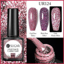 Pink Sequins Glitter Gel Nail Polish Reflective UV Art Kit Pink Sequins Glitter Gel Nail Polish Reflective UV Art Kit