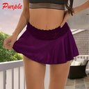 Pleated Lace High Waist Summer A Line Miniskirt For Women Pleated Lace High Waist Summer A Line Miniskirt For Women