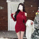 Plus Size Ladies Sexy A-Line Dress with Bows Chic Fashion Plus Size Ladies Sexy A-Line Dress with Bows Chic Fashion