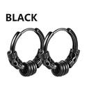 Punk Stainless Steel Stud Earrings Edgy Vintage Hip-Hop Jewelry Punk Stainless Steel Stud Earrings Edgy Vintage Hip-Hop Jewelry
