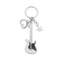 Punk Style Electric Guitar Keychain Vintage Heart Star Charms Punk Style Electric Guitar Keychain Vintage Heart Star Charms