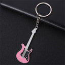 Punk Style Electric Guitar Keychain Vintage Heart Charms Punk Style Electric Guitar Keychain Vintage Heart Charms
