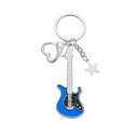 Punk Style Electric Guitar Keychain Vintage Heart Charms Punk Style Electric Guitar Keychain Vintage Heart Charms