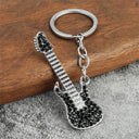 Punk Style Electric Guitar Keychain Vintage Heart Star Charms Punk Style Electric Guitar Keychain Vintage Heart Star Charms