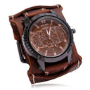Punk Style Quartz Wristwatch With Wide Cowhide Bracelet Punk Style Quartz Wristwatch With Wide Cowhide Bracelet
