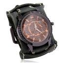 Punk Style Quartz Wristwatch With Wide Cowhide Bracelet Punk Style Quartz Wristwatch With Wide Cowhide Bracelet