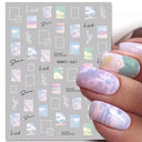 Purple Smoke Marble Nail Stickers Golden Wave Trendy Manicure Purple Smoke Marble Nail Stickers Golden Wave Trendy Manicure