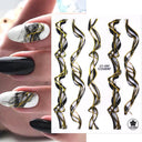 Purple Smoke Marble Nail Stickers Golden Wave Trendy Manicure Purple Smoke Marble Nail Stickers Golden Wave Trendy Manicure