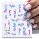 Purple Smoke Marble Nail Stickers Golden Wave Trendy Manicure Purple Smoke Marble Nail Stickers Golden Wave Trendy Manicure