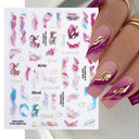 Purple Smoke Marble Nail Stickers Golden Wave Trendy Manicure Purple Smoke Marble Nail Stickers Golden Wave Trendy Manicure