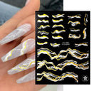 Purple Smoke Marble Nail Stickers Golden Wave Trendy Manicure Purple Smoke Marble Nail Stickers Golden Wave Trendy Manicure