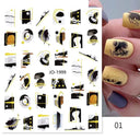 Purple Smoke Marble Nail Stickers Golden Wave Trendy Manicure Purple Smoke Marble Nail Stickers Golden Wave Trendy Manicure
