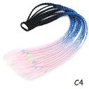 Rainbow Braided Ponytail Hair Extension Colorful Pigtail Fun Rainbow Braided Ponytail Hair Extension Colorful Pigtail Fun