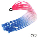 Rainbow Braided Ponytail Hair Extension Colorful Pigtail Fun Rainbow Braided Ponytail Hair Extension Colorful Pigtail Fun