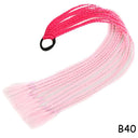 Rainbow Braided Ponytail Hair Extension Colorful Pigtail Fun Rainbow Braided Ponytail Hair Extension Colorful Pigtail Fun