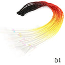 Rainbow Braided Ponytail Hair Extension Colorful Pigtail Fun Rainbow Braided Ponytail Hair Extension Colorful Pigtail Fun