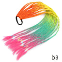 Rainbow Braided Ponytail Hair Extension Colorful Pigtail Fun Rainbow Braided Ponytail Hair Extension Colorful Pigtail Fun