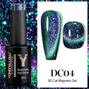 Rainbow Cat Eye Gel Polish: Vibrant Colors and Glitter Rainbow Cat Eye Gel Polish: Vibrant Colors and Glitter