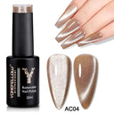 Rainbow Cat Eye Gel Polish: Vibrant Colors and Glitter Rainbow Cat Eye Gel Polish: Vibrant Colors and Glitter