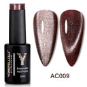 Rainbow Cat Eye Gel Polish: Vibrant Colors and Glitter Rainbow Cat Eye Gel Polish: Vibrant Colors and Glitter