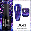 Rainbow Cat Eye Gel Polish: Vibrant Colors and Glitter Rainbow Cat Eye Gel Polish: Vibrant Colors and Glitter