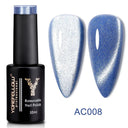 Rainbow Cat Eye Gel Polish: Vibrant Colors and Glitter Rainbow Cat Eye Gel Polish: Vibrant Colors and Glitter