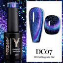 Rainbow Cat Eye Gel Polish: Vibrant Colors and Glitter Rainbow Cat Eye Gel Polish: Vibrant Colors and Glitter
