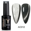 Rainbow Cat Eye Gel Polish: Vibrant Colors and Glitter Rainbow Cat Eye Gel Polish: Vibrant Colors and Glitter
