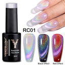 Rainbow Cat Eye Gel Polish: Vibrant Colors and Glitter Rainbow Cat Eye Gel Polish: Vibrant Colors and Glitter