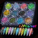 Rainbow Neon Chameleon Nail Art Glitter Set Aurora Shine Rainbow Neon Chameleon Nail Art Glitter Set Aurora Shine