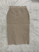Rayon Bandage Pencil Skirt Elegant Celebrity Party Wear Rayon Bandage Pencil Skirt Elegant Celebrity Party Wear
