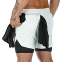 Realxizi Mens 2 In 1 Compression Running Shorts Performance Realxizi Mens 2 In 1 Compression Running Shorts Performance
