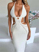 Sexy Knit Crochet Beach Dress Elegant Clubwear Glam Style Sexy Knit Crochet Beach Dress Elegant Clubwear Glam Style