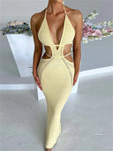 Sexy Knit Crochet Beach Dress Elegant Clubwear Glam Style Sexy Knit Crochet Beach Dress Elegant Clubwear Glam Style