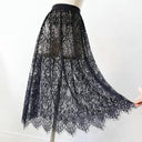 Sexy Mesh Lace Korean High Waist Beach Midi Skirt Chic Sexy Mesh Lace Korean High Waist Beach Midi Skirt Chic