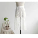 Sexy Mesh Lace Transparent Tulle Skirt Elastic High Waist Sexy Mesh Lace Transparent Tulle Skirt Elastic High Waist