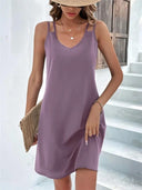 Sexy V-Neck Sleeveless A-Line Mini Dress Beachwear Fashion Sexy V-Neck Sleeveless A-Line Mini Dress Beachwear Fashion