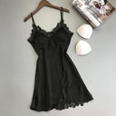 Silk Suspender Nightdress Elegant V-Neck Lace Robe Set Silk Suspender Nightdress Elegant V-Neck Lace Robe Set